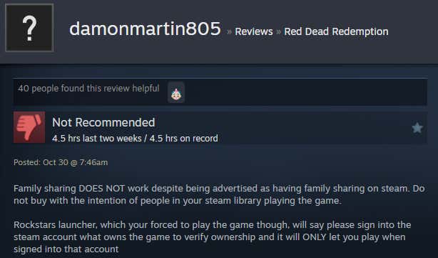 Screenshot of the article titled Red Dead Redemption Remaster, As Reported by Steam Reviews